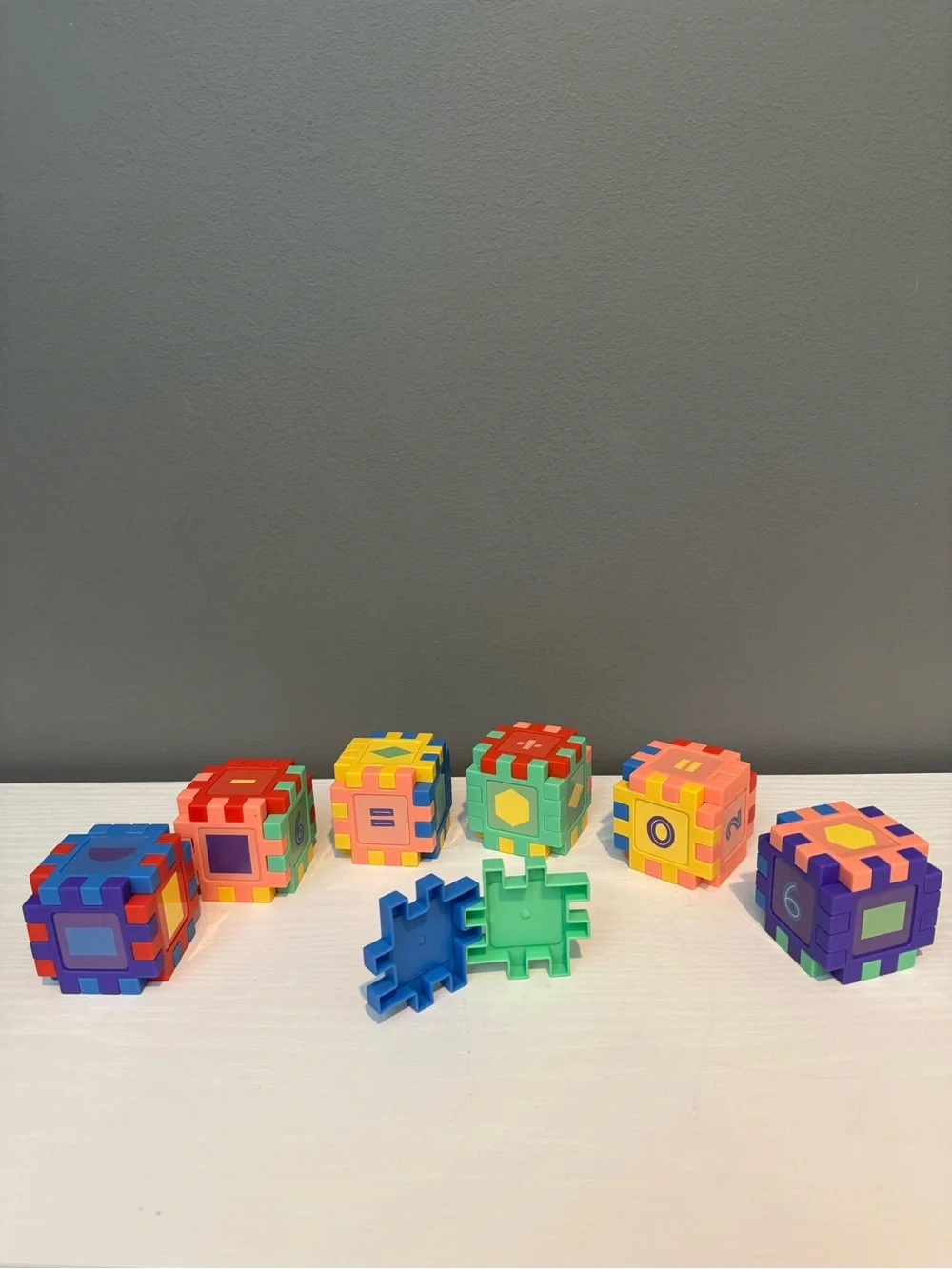 Colorful Number Puzzle Blocks - Set of 9 Educational Cubes